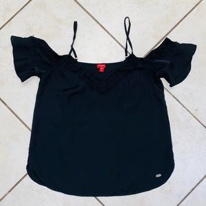 Guess Black Cold Shoulder Top